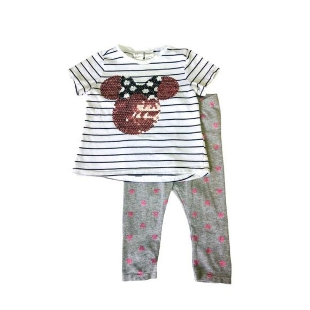 H&M Disney 2 Piece Mini Mouse Sequin Set | 6 - 9 M